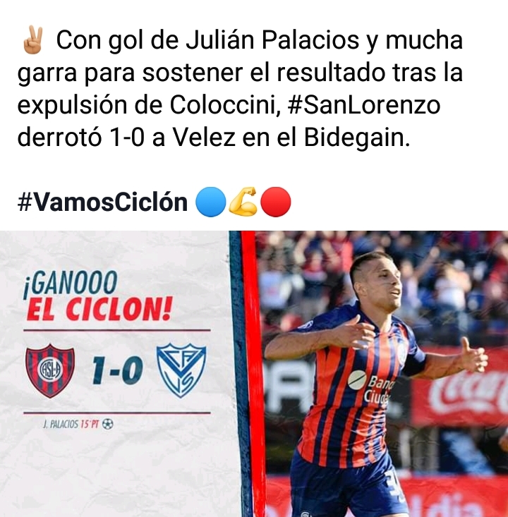 triunfo ante velez